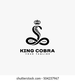 Black king cobra logo template design. Vector illustration.