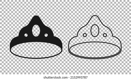 Black King crown icon isolated on transparent background.  Vector