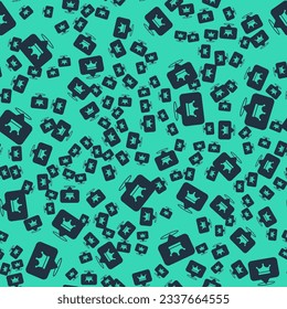 Black King crown icon isolated seamless pattern on green background.  Vector