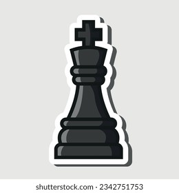 black king, editable cartoon style sticker vector