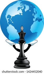 black king lifts the earth high