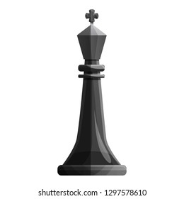 Black king piece chess icon. Cartoon of black king piece chess vector icon for web design isolated on white background