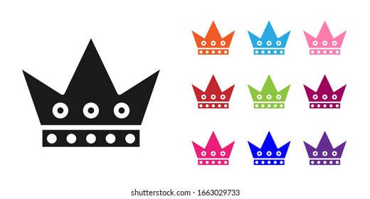Black King playing card icon isolated on white background. Casino gambling. Set icons colorful. Vector Illustration