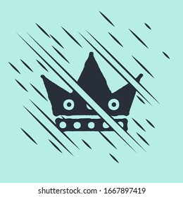 Icono de la carta de Black King aislado en fondo verde. Juegos de casino. El estilo de Glitch. Ilustración vectorial