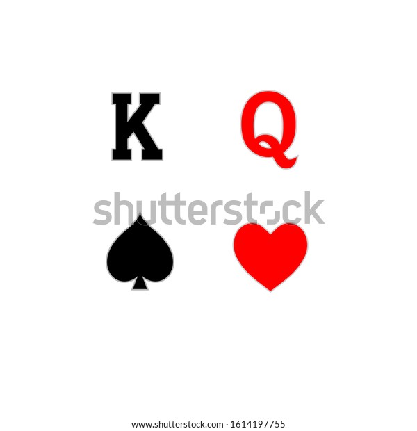 Black King of spades and Red Queen of\
hearts . Poker cards. Vector\
illustration.