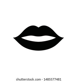 Black kiss lip icon.  Vector icon lips