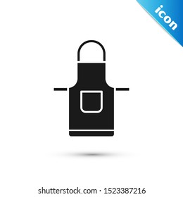 Black Kitchen apron icon isolated on white background. Chef uniform for cooking.  Vector Illustration