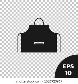 Black Kitchen apron icon isolated on transparent background. Chef uniform for cooking.  Vector Illustration