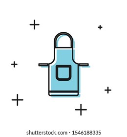 Black Kitchen apron icon isolated on white background. Chef uniform for cooking.  Vector Illustration