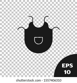 Black Kitchen apron icon isolated on transparent background. Chef uniform for cooking.  Vector Illustration