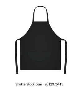 Black kitchen apron. vector illustration