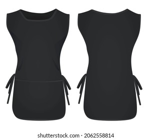 Black kitchen apron. vector illustration