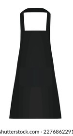 Black kitchen apron. vector illustration