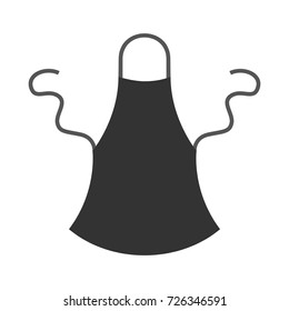 Black kitchen apron. Vector illustration.