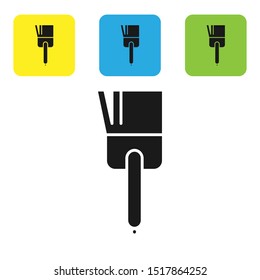 Black Kitchen brush icon isolated on white background. Set icons colorful square buttons. Vector Illustration