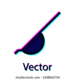 Black Kitchen colander icon isolated on white background. Cooking utensil. Cutlery sign.  Vector Illustration