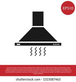 Black Kitchen extractor fan icon isolated on white background. Cooker hood. Kitchen exhaust. Household appliance. Vector Illustration