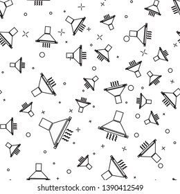 Black Kitchen extractor fan icon isolated seamless pattern on white background. Cooker hood. Kitchen exhaust. Household appliance. Vector Illustration