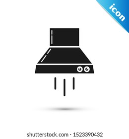 Black Kitchen extractor fan icon isolated on white background. Cooker hood. Kitchen exhaust. Household appliance.  Vector Illustration