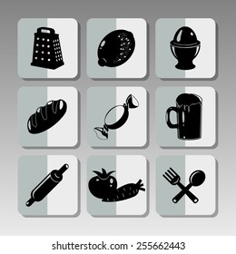 Black kitchen icons