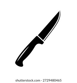 Black kitchen knife isolated vector illustration flat design scalable graphic