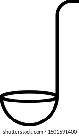 Black Kitchen ladle icon isolated on white background. Cooking utensil. Cutlery spoon sign.  Vector Illustration
