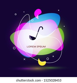 Black Kitchen ladle icon isolated on dark blue background. Cooking utensil. Cutlery spoon sign. Abstract banner with liquid shapes. Vector Illustration