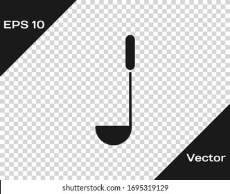 Black Kitchen ladle icon isolated on transparent background. Cooking utensil. Cutlery spoon sign. Vector Illustration