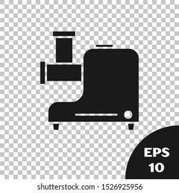 Black Kitchen meat grinder icon isolated on transparent background.  Vector Illustration