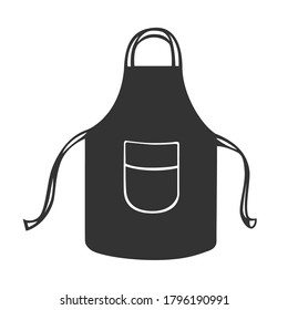 Black kitchen protective apron. Chef uniform for cooking vector template illustration.