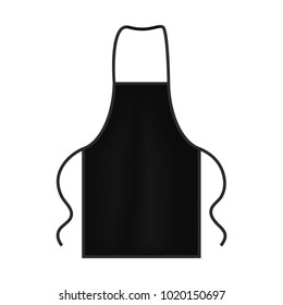 Black kitchen protective apron mockup. Chef uniform for cooking vector template illustration