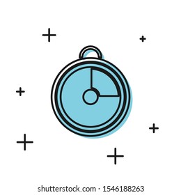 Black Kitchen timer icon isolated on white background. Cooking utensil.  Vector Illustration