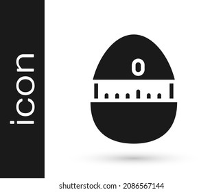 Black Kitchen timer icon isolated on white background. Cooking utensil.  Vector