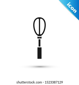 Black Kitchen whisk icon isolated on white background. Cooking utensil, egg beater. Cutlery sign. Food mix symbol.  Vector Illustration