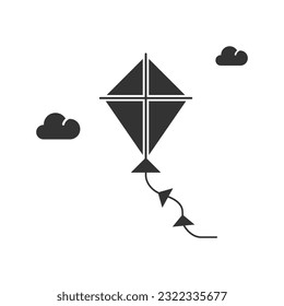 Black Kite Icon Vector Design.