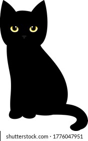 black kitten silhouette vector 
 illustration