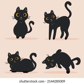 Black kitten with yellow eyes