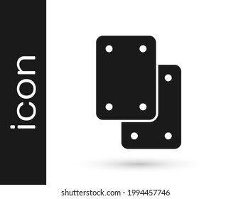 Black Knee pads icon isolated on white background. Extreme sport. Skateboarding, bicycle, roller skating protective gear.  Vector