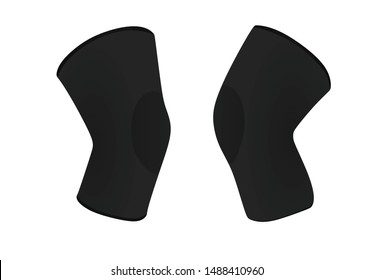Black knee support. vector illustration