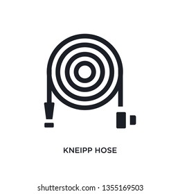 black kneipp hose isolated vector icon. simple element illustration from sauna concept vector icons. kneipp hose editable logo symbol design on white background. can be use for web and mobile