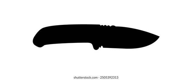 Black knife; hunting, tourist, survival illustration.