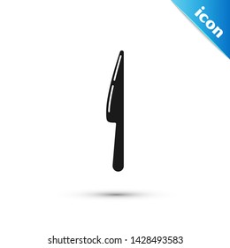 Black Knife icon isolated on white background. Cutlery symbol.  Vector Illustration