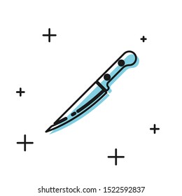 Black Knife icon isolated on white background. Cutlery symbol.  Vector Illustration
