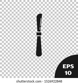 Black Knife icon isolated on transparent background. Cutlery symbol.  Vector Illustration