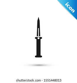 Black Knife icon isolated on white background. Army knife.  Vector Illustration