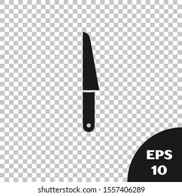 Black Knife icon isolated on transparent background. Cutlery symbol.  Vector Illustration