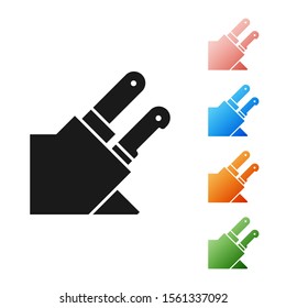 Black Knife icon isolated on white background. Cutlery symbol. Set icons colorful. Vector Illustration