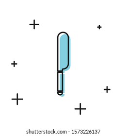 Black Knife icon isolated on white background. Cutlery symbol.  Vector Illustration