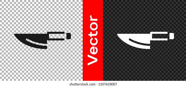 Black Knife icon isolated on transparent background. Cutlery symbol.  Vector