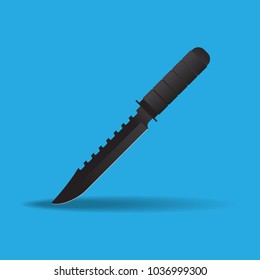 Black knife icon vector illustration.
